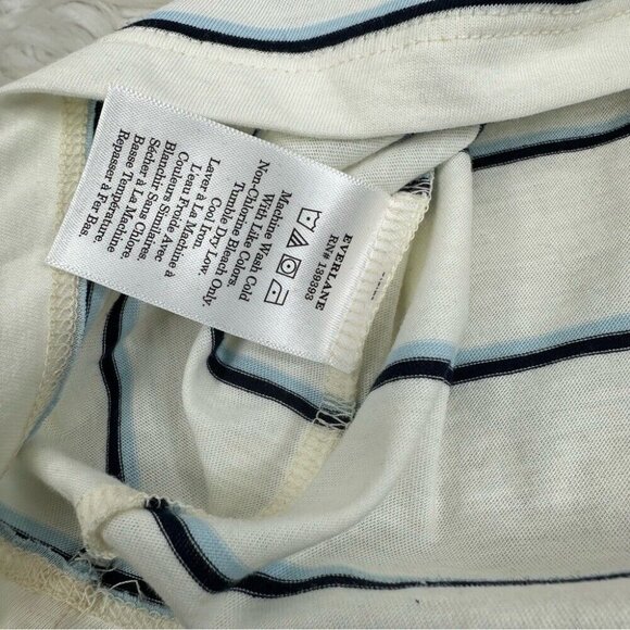 Everlane Women's NWT White Blue Striped The Organic Cotton Crew Neck Tee Med/C36 - Picture 8 of 12